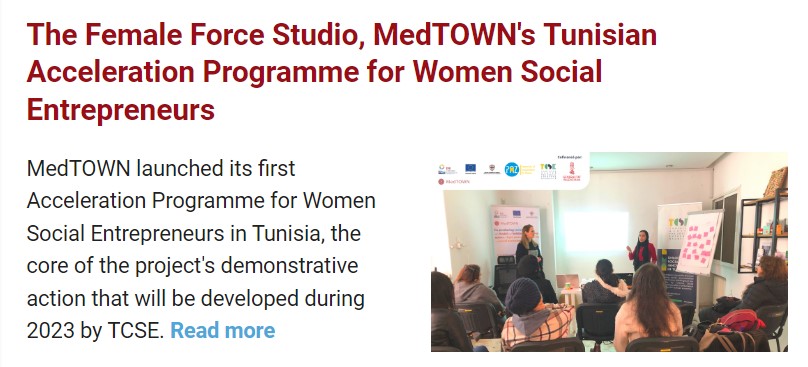 The Female Force Studio, MedTOWN's Tunisian Acceleration Programme for Women Social Entrepreneurs